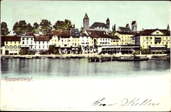 KP Rapperswil Kanton St. Gallen, szereg domów, przystań dla łodzi