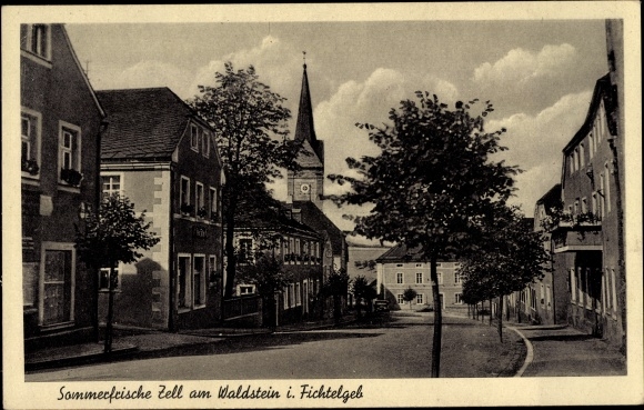 PC Zell am Waldstein Fichtelgebirge, street section, church tower