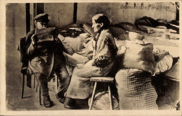 Postcard East Prussian Refugees, 1st World War, East Prussian Aid