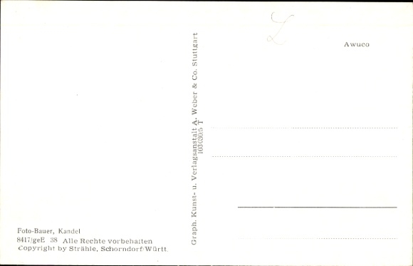 Postcard Kandel in the Palatinate Bienwald, aerial photograph