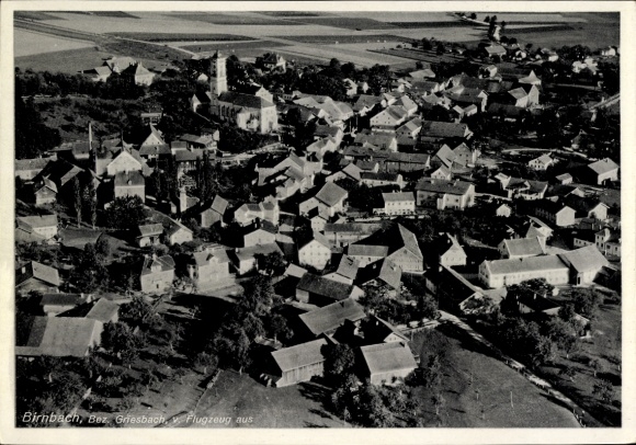 Postcard Wattenweiler Neuburg an der Kammel Swabia Bavaria, aerial view of Birnbach, numerous houses