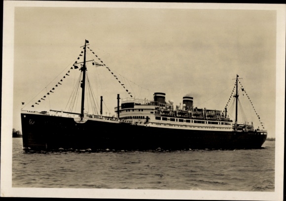 Postcard motor ship St. Louis, HAPAG