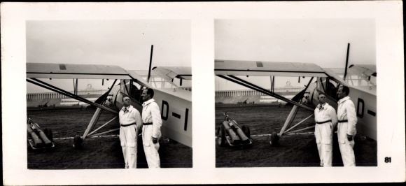 Stereo spatial image photo &quot;Party Congress of Greater Germany&quot; No. 81, Fieseler Storch before the start