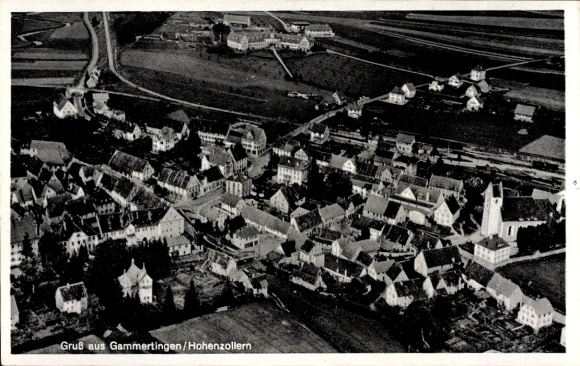 Ak Gammertingen im Kreis Sigmaringen, Fliegeraufnahme