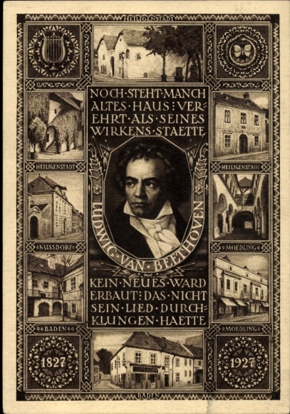 Ganzsachen Ak Mödling in Niederösterreich, Komponist Ludwig van Beethoven, Heiligenstadt