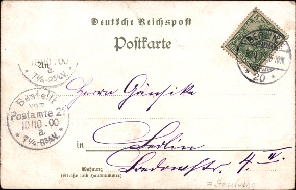 Chromo-Litho Berlin Reinickendorf Hermsdorf, Hotel Kaiserhof, owner Julius Fähnrich