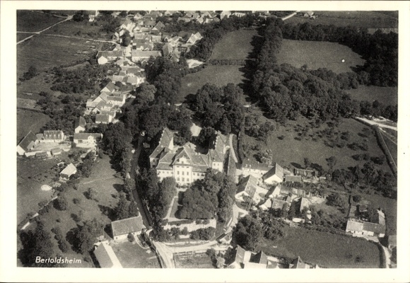 Ak Bertoldsheim Rennertshofen Oberbayern, Fliegeraufnahme
