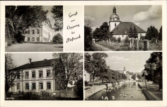 Ak Oppurg an der Orla Thüringen, Kirche, Kanal, Gebäude