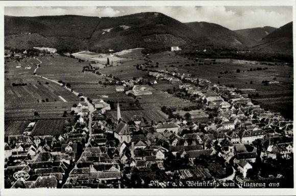 Postcard Rhodt an der Weinstraße Rhodt unter Rietburg in the Palatinate, aerial photograph