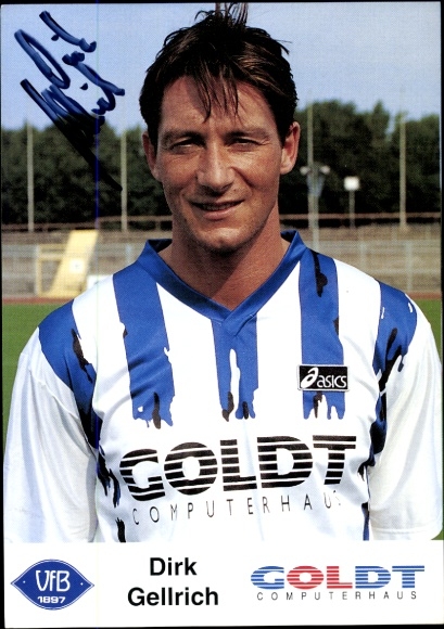 Autogrammkarte Trainer Dirk Gellrich, VfB Oldenburg, Autogramm