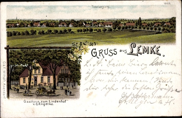 Chromo-Litho Lemke Marklohe, Gasthaus Zum Lindenhof, owner Engelke