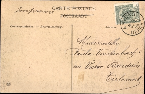 Postcard Antwerp Antwerp Flanders, Flood of March 12, 1906, Place du Steen