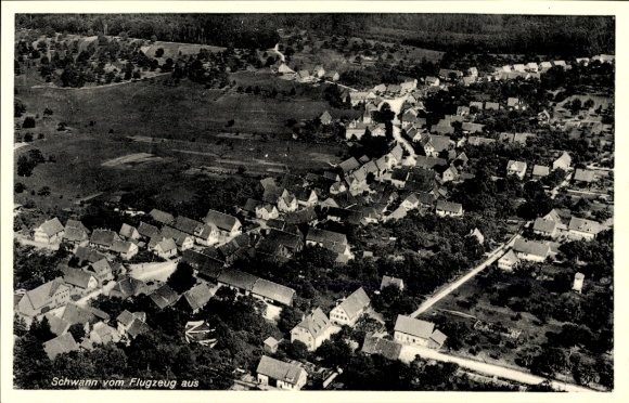 Postcard Schwann Staubenhardt in the Black Forest, aerial photograph