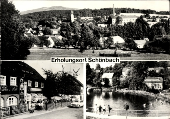 Ak Schönbachwijk Löbau Oberlausitz, algemeen beeld, melkbar Oberlausitz, molenvijver