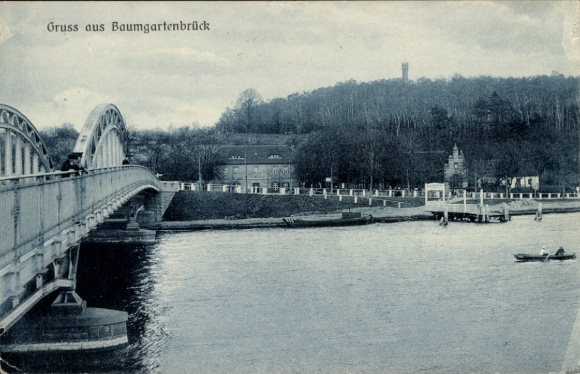 Ansichtkaart Geltow an der Havel, Baumgartenbrück, brug