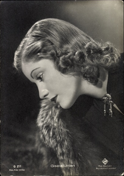 Postcard actress Gisela Uhlen, portrait, film photo publisher G 211