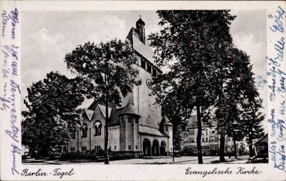 Ak Berlin Reinickendorf Tegel, Evangelische Kirche