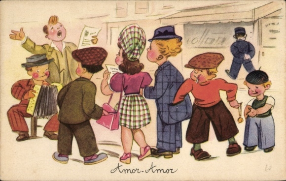 Artist Postcard Children steal from passers-by, street musicians