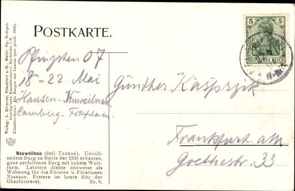 Artist PC Neuweilnau Weilrod im Taunus, partial view, coat of arms, no. 9