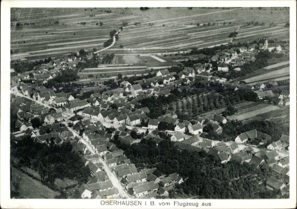 Postcard Oberhausen in Upper Bavaria, aerial photograph