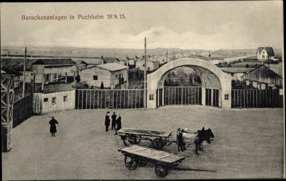 Ak Puchheim in het district Fürstenfeldbruck van Opper-Beieren, kazernekamp, krijgsgevangenenkamp