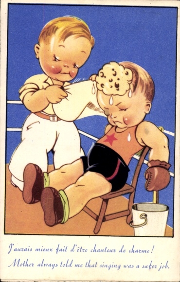 Artist PC boxing match, boxer in the ring, J'aurais mieux fait d'être chanteur..