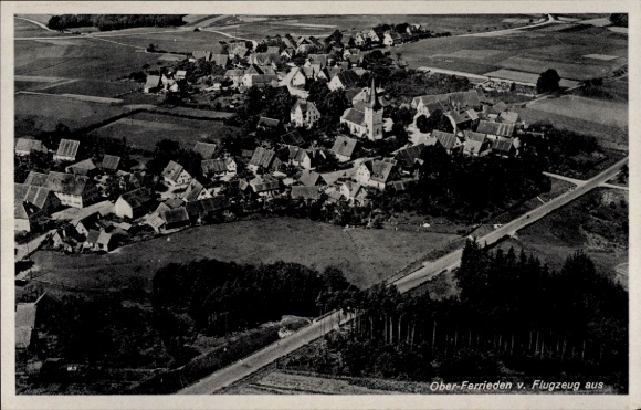 Ak Oberferrieden Burgthann in de regio Neurenberg, luchtfoto