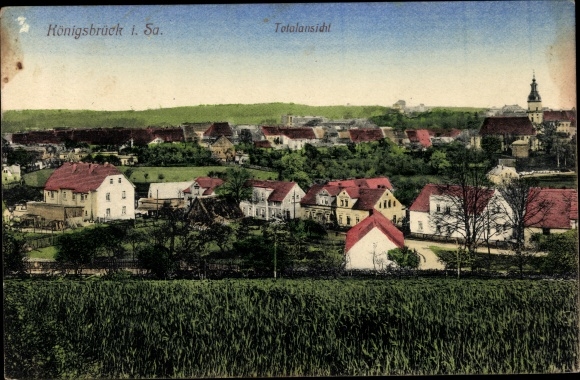 Postcard Königsbrück in Oberlausitz, total view