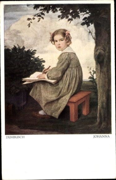 Artist PC von Zumbusch, Ludwig, Johanna, girl writing, child portrait