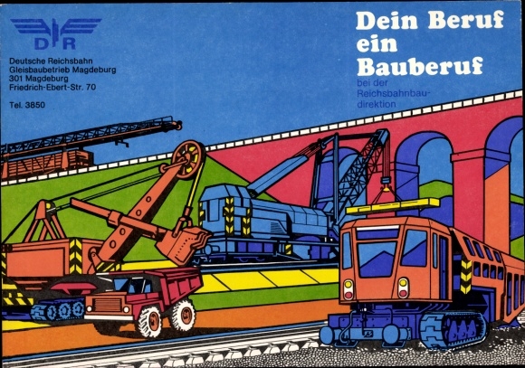 GDR German Reichsbahn timetable, occupations in the Reichsbahn construction department around 1980