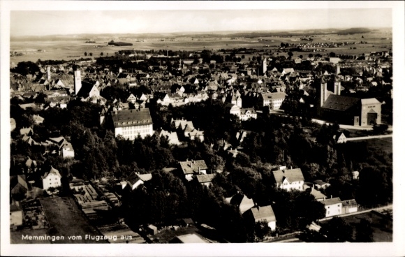 Postcard Memmingen in Swabia, aerial photograph of the city