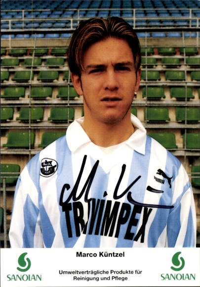 Autograph card footballer Marco Küntzel, FC Hansa Rostock, autograph