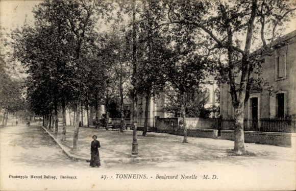 CPA Tonneins Lot et Garonne, Boulevard Novello