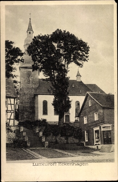 PCs Eckenhagen in the Oberberg district, town view, church