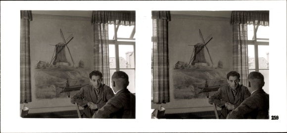 Stereo image photo &quot;The NS model companies 1937-38&quot; No. 259, Gebr. Nielsen Reismühlen, starch factory