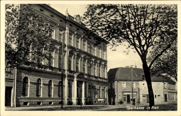 Ak Planá Plan Region Pilsen, Sparkasse