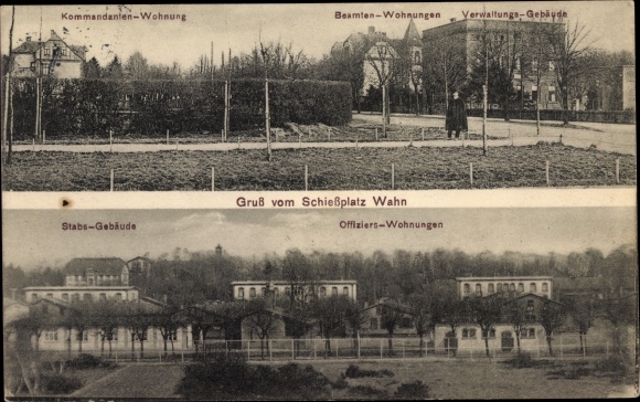 Postcard Wahn Heide Cologne, shooting range, administration building, officers&#39; apartments, officials&#39; apartments