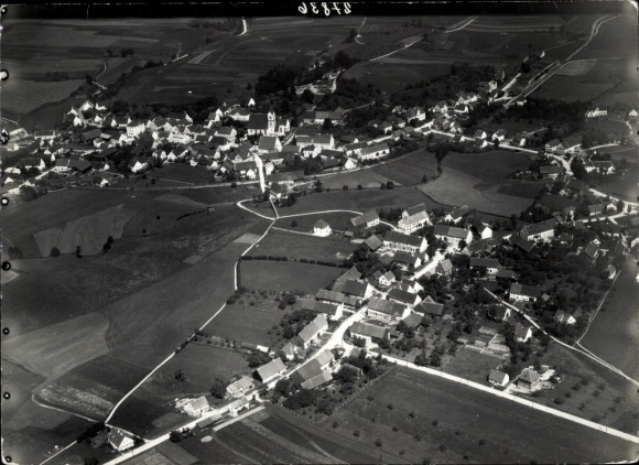Postcard Ziemetshausen in Swabia, aerial photograph