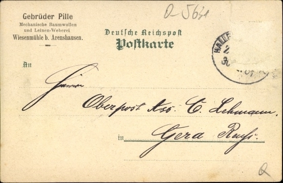 Litho Arenshausen Eichsfeld Thüringen, Weberei Wiesenmühle, Rustaberg