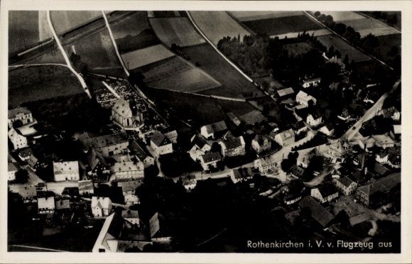 Postcard Rothenkirchen Steinberg in Vogtland, aerial photograph