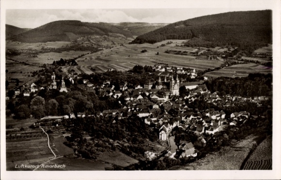 Postcard Amorbach in the Odenwald Lower Franconia, Panorama