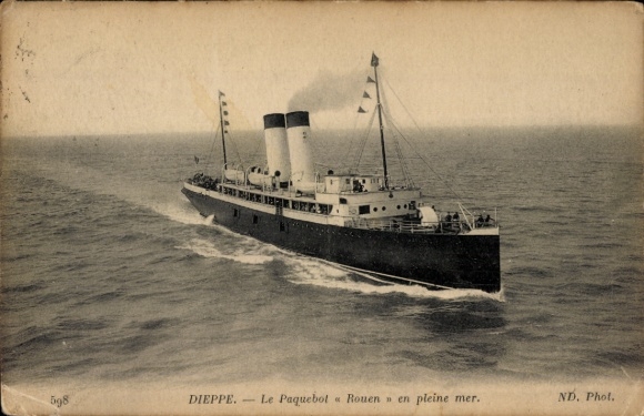 Postcard Steamer Rouen