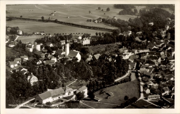 Postcard Bad Aibling in Upper Bavaria, aerial photograph