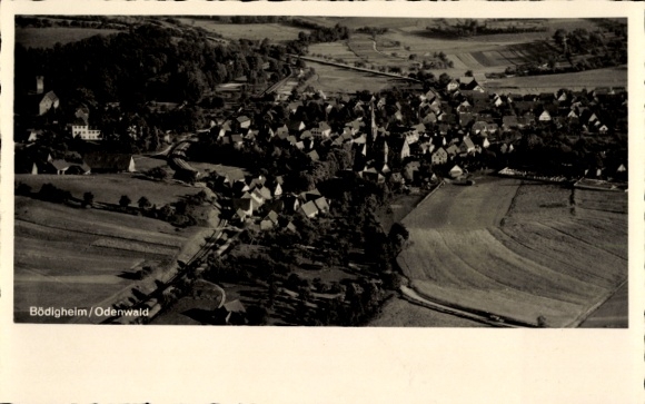 Ak Bödigheim Buchen in het Odenwald Baden, luchtfoto