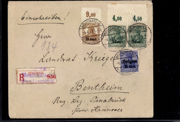 Michel nr 2 POR (2), 5 POR MiF z LP Belgium 18 na literę R, Neufchateau Bentheim