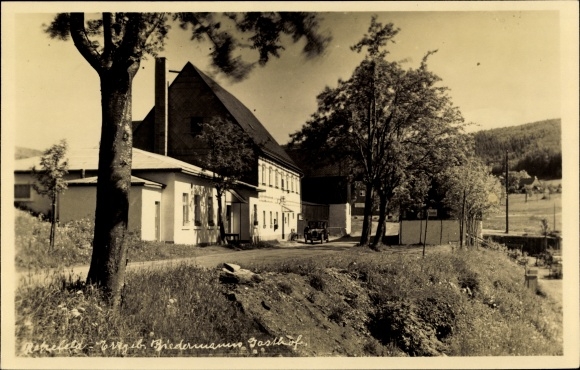 Photo Postcard Rehefeld fence house Altenberg in the Ore Mountains, Biedermanns inn
