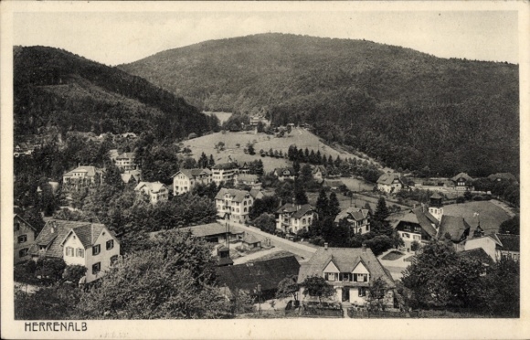 Postcard Bad Herrenalb in the Black Forest, total view