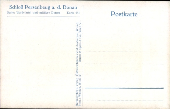 Postcard Persenbeug Gottsdorf an der Donau Lower Austria, Persenbeug Castle, Danube, trees, water,