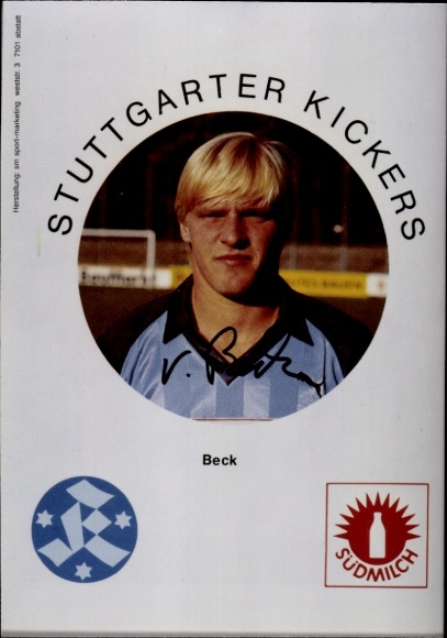 Autograph card footballer Beck, SV Stuttgarter Kickers, autograph