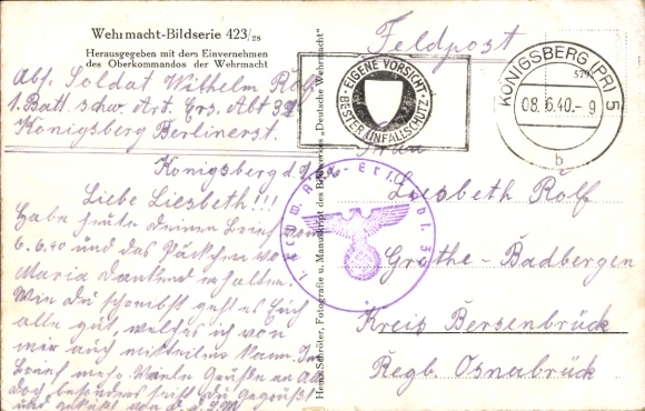 Postcard Wehrmacht, After this last roll call the holiday begins
